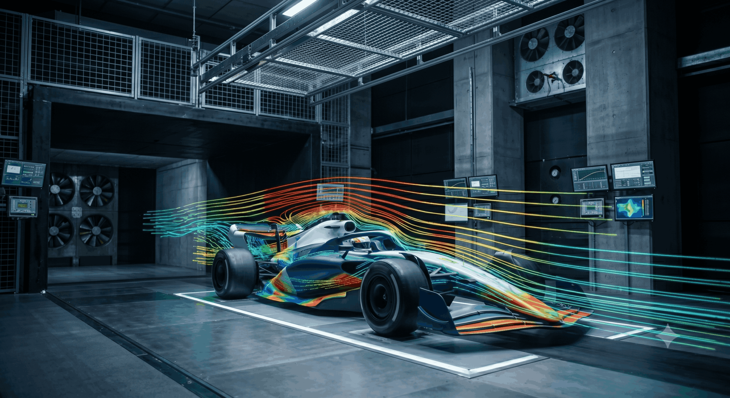 F1 in windtunnel - Gemini Generated