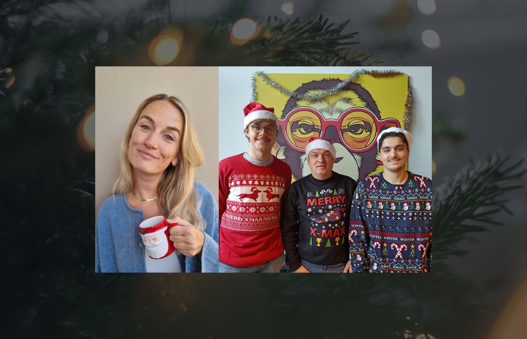 Kerstkaart groepsfoto