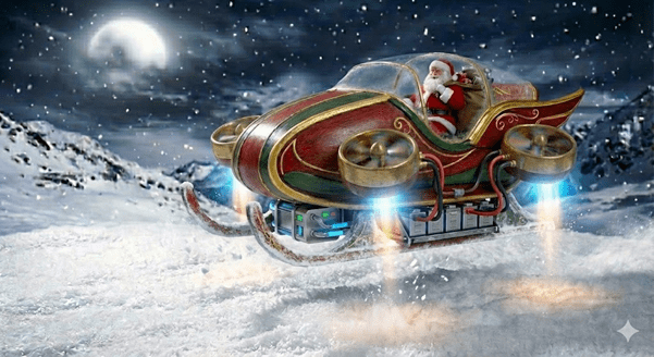 Kerstman slee - Energieopslag