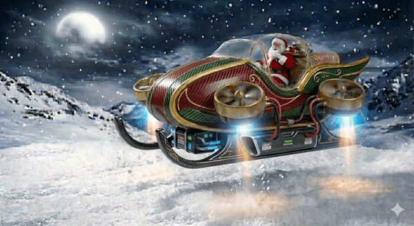 Kerstman slee - Carbon Fibre